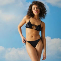 Bas De Bikini Noir à Paillettes