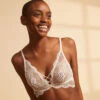 Soutien-gorge Triangle Sans Armature En Dentelle Florale