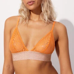 Soutien-gorge Traingle Sans Armature En Dentelle Zébrée