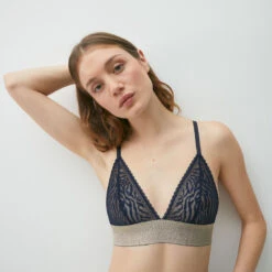 Soutien-gorge Triangle Sans Armature En Dentelle Graphique