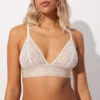 Soutien-gorge Triangle Sans Armature En Dentelle Zébrée