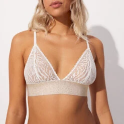 Soutien-gorge Triangle Sans Armature En Dentelle Zébrée