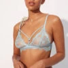 Soutien-gorge Triangle En Dentelle Florale Et Jeux De Liens