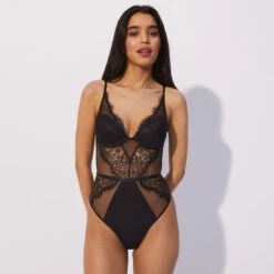 Body Push-up En Dentelle Et Mesh