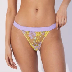 String Brodé Bicolore Avec Bande élastique