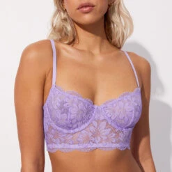 Bustier Corbeille En Dentelle Florale Imprimée