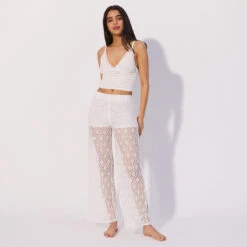 Pantalon Transparent En Crochet