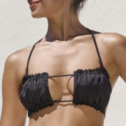 Haut De Maillot De Bain Forme Bandeau Froncé